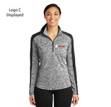 SS017 - Ladies Sport-Tek ® PosiCharge ® Electric Heather Colorblock 1/4-Zip Pullover - LST397