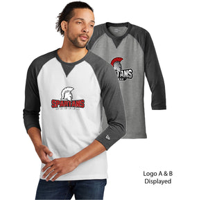 SS056 -Adult New Era® Sueded Cotton Blend 3/4-Sleeve Baseball Raglan Tee - NEA121