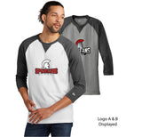 SS056 -Adult New Era® Sueded Cotton Blend 3/4-Sleeve Baseball Raglan Tee - NEA121