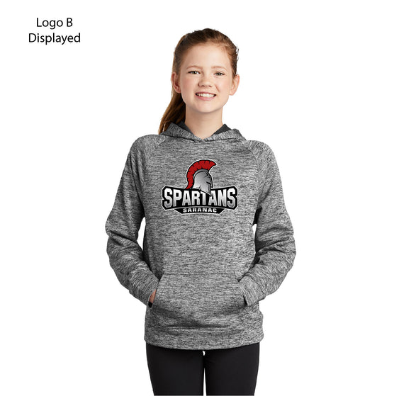 SS027 - Youth Sport-Tek® PosiCharge® Electric Heather Fleece Hooded Pullover - YST225