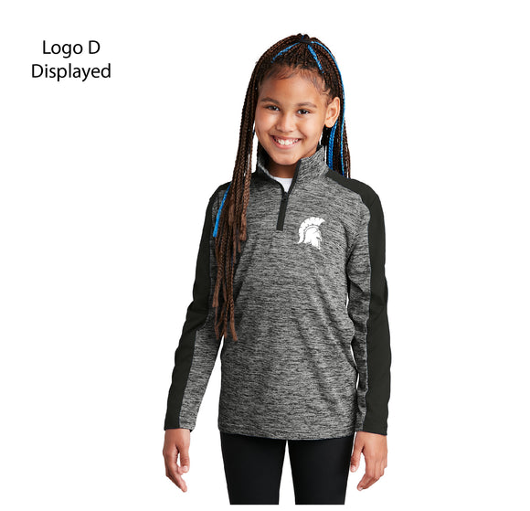 SS016 - Youth Sport-Tek ® PosiCharge ® Electric Heather Colorblock 1/4-Zip Pullover - YST397