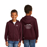 LD003Y -Youth Full Zip Hooded Sweatshirt- PC90YZH